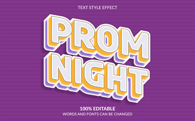 Editable text effect,  Prom night text style - obrazy, fototapety, plakaty