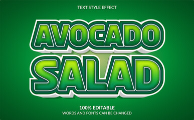 Editable text effect,  Avocado salad text style