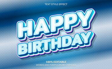 Obraz premium Editable text effect, Happy birthday text style