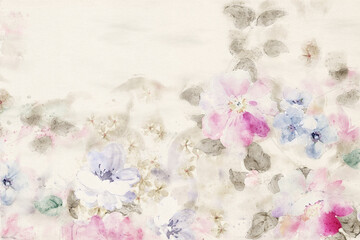 Fototapeta na wymiar Beautiful watercolor rose flower bouquet illustration