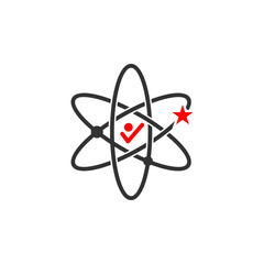 Man of science atom solution illustration template icon