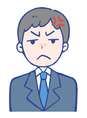 怒った男性のイラスト