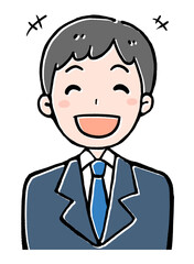 ニコニコ笑顔の男性のイラスト