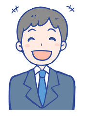 ニコニコ笑顔の男性のイラスト