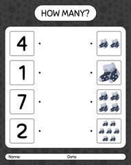 How many counting game with sock. worksheet for preschool kids, kids activity sheet