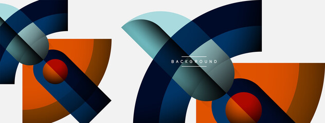 Trendy shapes, color minimal design composition, lines and shadows for wallpaper banner background or landing page