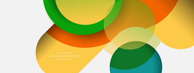 Obraz premium Circle and round shapes abstract background. Vector illustration for wallpaper banner background or landing page