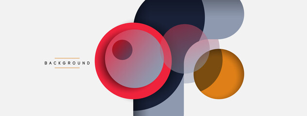 Vector round shapes circles minimal geometric background. Vector illustration for wallpaper banner background or landing page