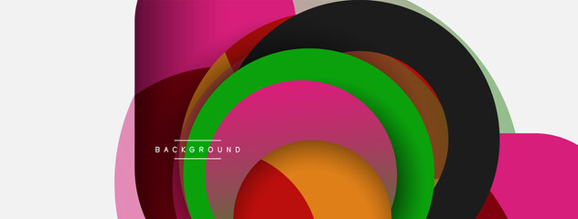 Obraz premium Vector round shapes circles minimal geometric background. Vector illustration for wallpaper banner background or landing page