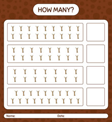 How many counting game with dead tree. worksheet for preschool kids, kids activity sheet