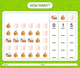 How many counting game with christmas icon. worksheet for preschool kids, kids activity sheet