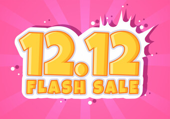 Special 12.12 Shopping Day with Super Sale Discount Poster or Banner Vector Illustration For Marketing Business Promotion Last Month of the Year
