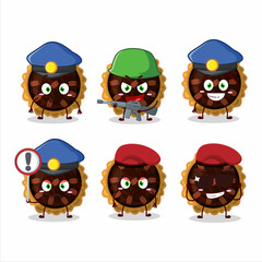A dedicated Police officer of pecan pie mascot design style