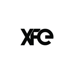 xfe initial letter monogram logo design