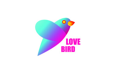 LOVE BIRD LOGO DESIGN WITH BIRD CONCEPT WITH BLUE AND PINK GRADIENT COLORS