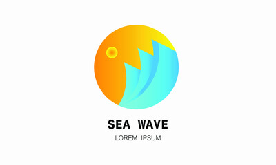 Fototapeta na wymiar vector logo with Sea Wave concept