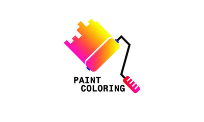 LOGO DESIGN WITH PAINT BRUSH CONCEPT WITGRADIENT COLOR THAT ILLUSTRATION OF BACK PAINTING CAN ALSO AS A PAINT COMPANY LOGO
