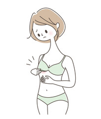 肌トラブルに悩む女性　ブラジャーワイヤー