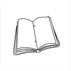 an open notebook. empty space for copying. vector illustration isolated on a white background.