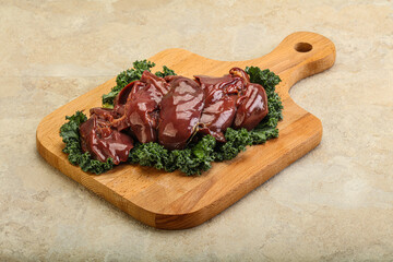 Raw chicken liver for cooking