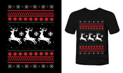 Ugly Christmas pattern sweater design.