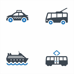 Means Of Transport Icon Set 4