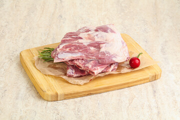 Raw pork ribs for cooking