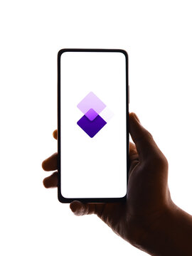 West Bangal, India - November 11, 2021 : Microsoft Finance logo on phone screen stock image.