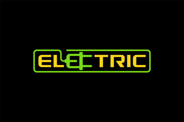 Electric typography logo design.