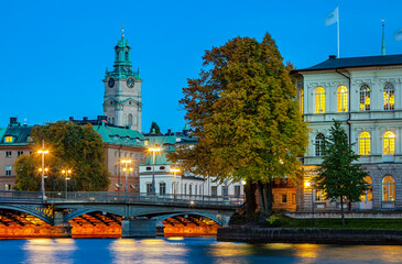 Stockholm city at night, Sweden