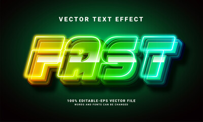 Fast 3D text effect. Editable text style effect with colorful light theme, suitable for race event needs .