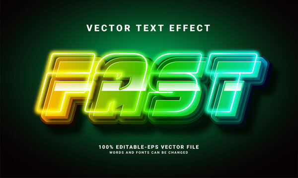 Fast 3D text effect. Editable text style effect with colorful light theme, suitable for race event needs .
