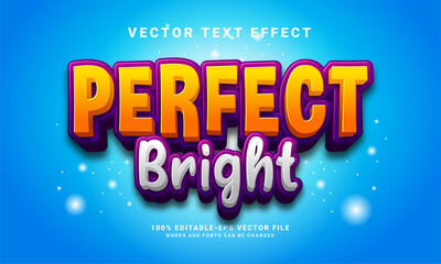 Perfect bright 3D text effect. Editable text style effect with cartoon style theme.