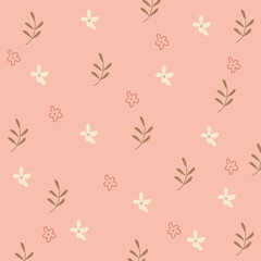 Pattern with flowers and leaves