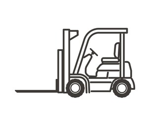 倉庫や工場、トラックやフォークリフトなどのベクターイラスト素材／工場／倉庫／運搬／運送／シンプル／シルエット