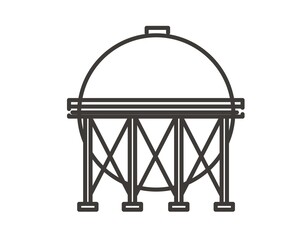倉庫や工場、トラックやフォークリフトなどのベクターイラスト素材／工場／倉庫／運搬／運送／シンプル／シルエット