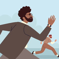 business persons running