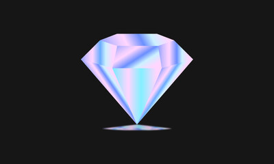 Diamond. Jewelry, gem, luxury and rich symbol, illustration 