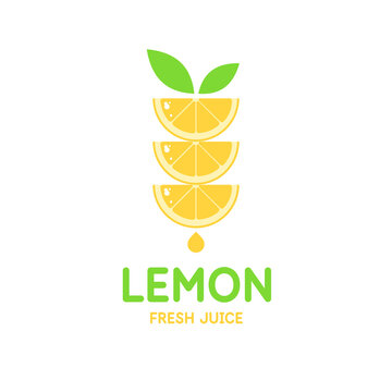 Illustration of a lemon in a flat style. Isolated image on a light background. Vector icon.