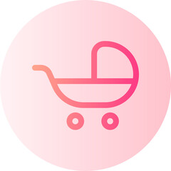 Baby carriage gradient icon