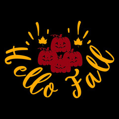 Hello Fall Svg Design.Vector file.