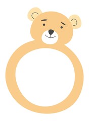Rattle toy for newborn kid, bear character vector