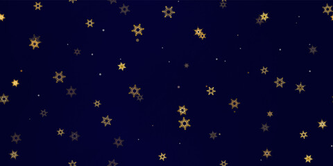 Obraz na płótnie Canvas Gold snowflakes holiday seamless pattern.