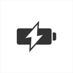 Battery icon in flat style. Accumulator vector illustration on white isolated background. Energy charger business concept.