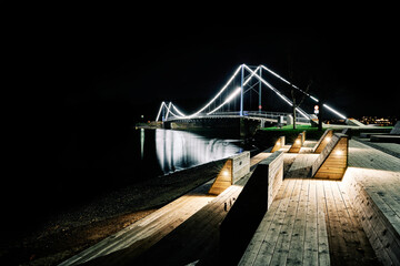 A bridge in the night. Kadettangen, Norway. 