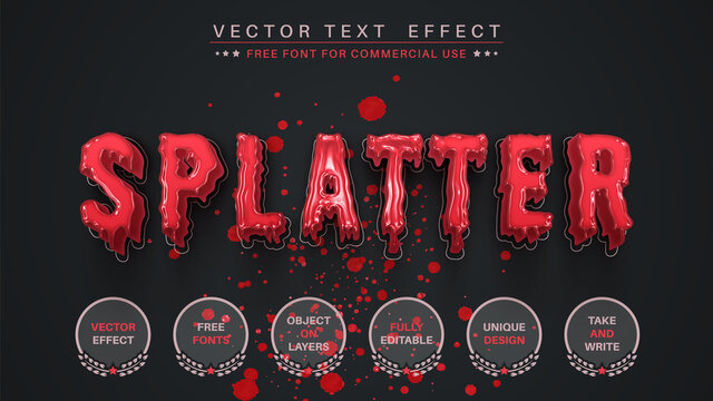 Splatter Blood - Editable Text Effect, Font Style