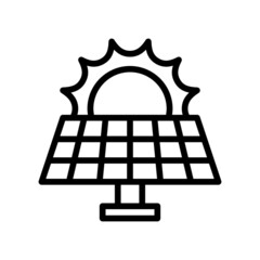 Solar Panel Icon, Line style icon vector illustration, Suitable for website, mobile app, print, presentation, infographic and any other project.