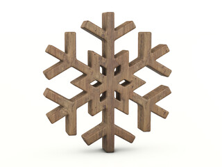 Obraz premium Wood snowflake symbol