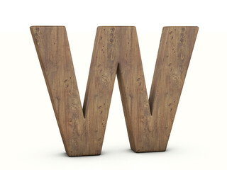 Wood letter W
