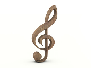 Wood music note symbol